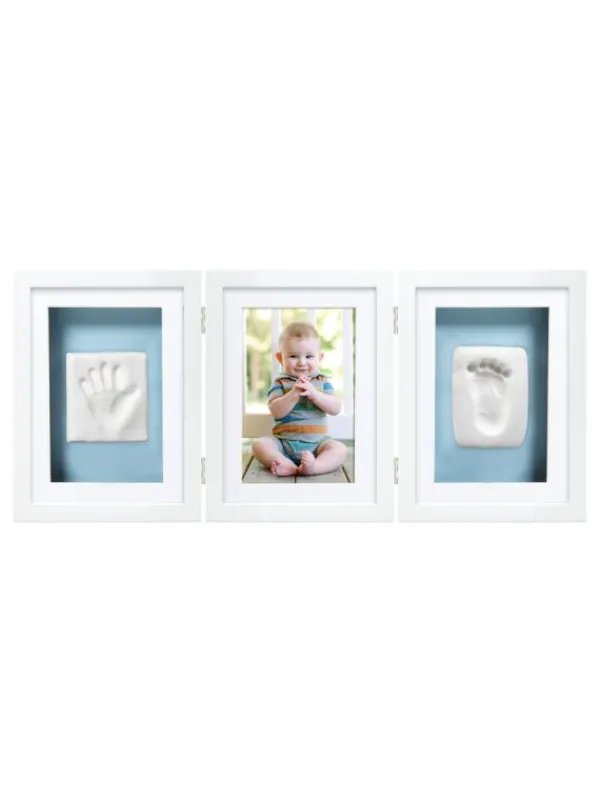 Pearhead Babyprints Deluxe - triplakehys käden- ja jalanjäljelle + valokuvalle, valkoinen