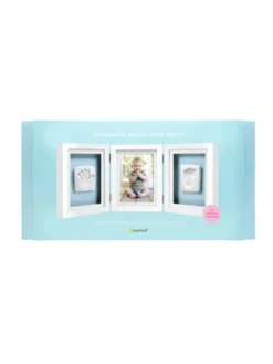 Pearhead Babyprints Deluxe - triplakehys käden- ja jalanjäljelle + valokuvalle, valkoinen