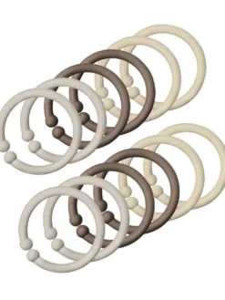 BIBS tutit Bibs Loops rengas, 12kpl, Sand/DarkOak/Vanilla