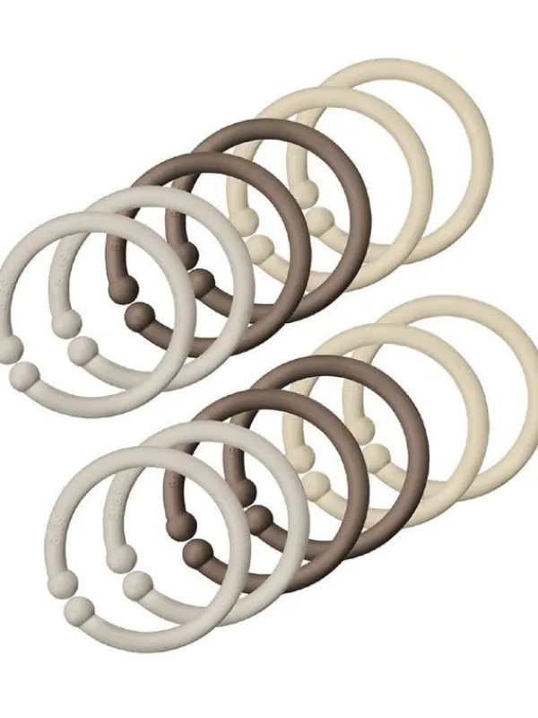 BIBS tutit Bibs Loops rengas, 12kpl, Sand/DarkOak/Vanilla