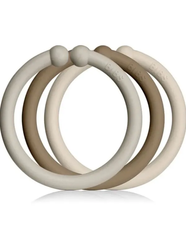 BIBS tutit Bibs Loops rengas, 12kpl, Sand/DarkOak/Vanilla