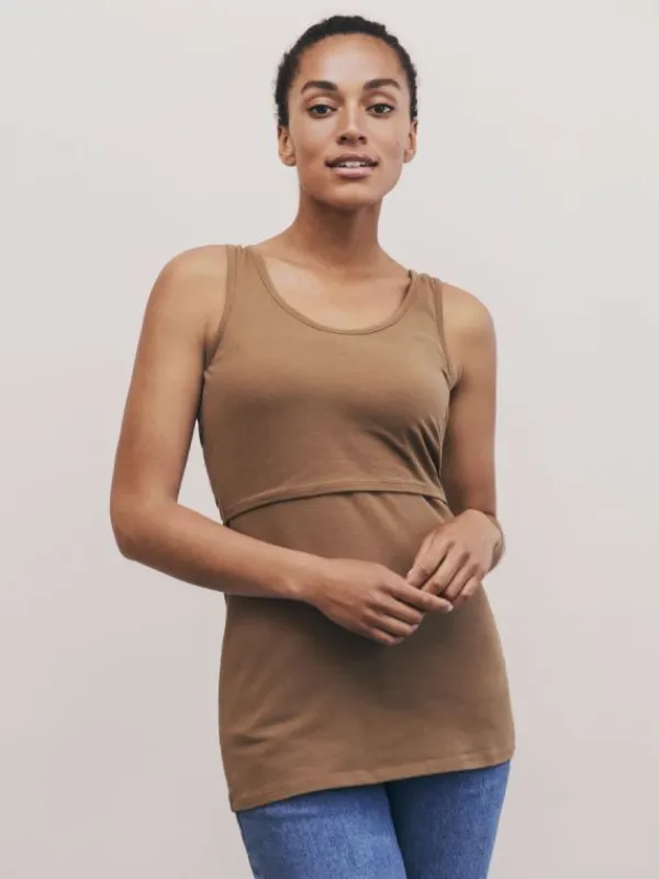 Boob Deign - ietytoppi Caic Tank Top, Brown ugar