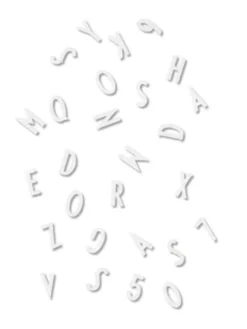 DESIGN LETTERS - kirjaimet ja numerot, valkoinen