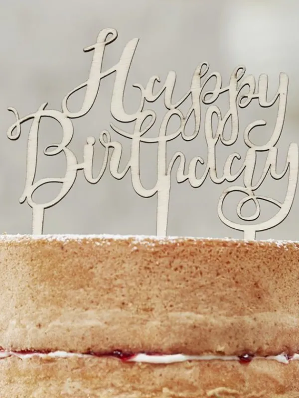 GINGER RAY Happy Birthday! puinen kakunkoriste
