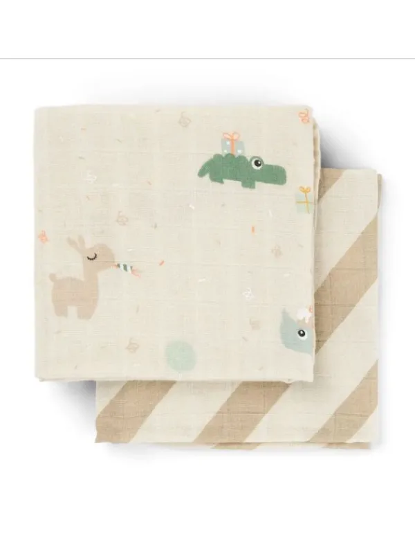 Done by deer Harsoliina vauvalle 2-pack 70x70 - Celebration Sand –