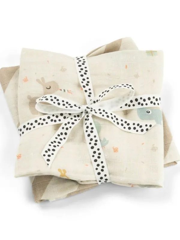 Done by deer Harsoliina vauvalle 2-pack 70x70 - Celebration Sand –
