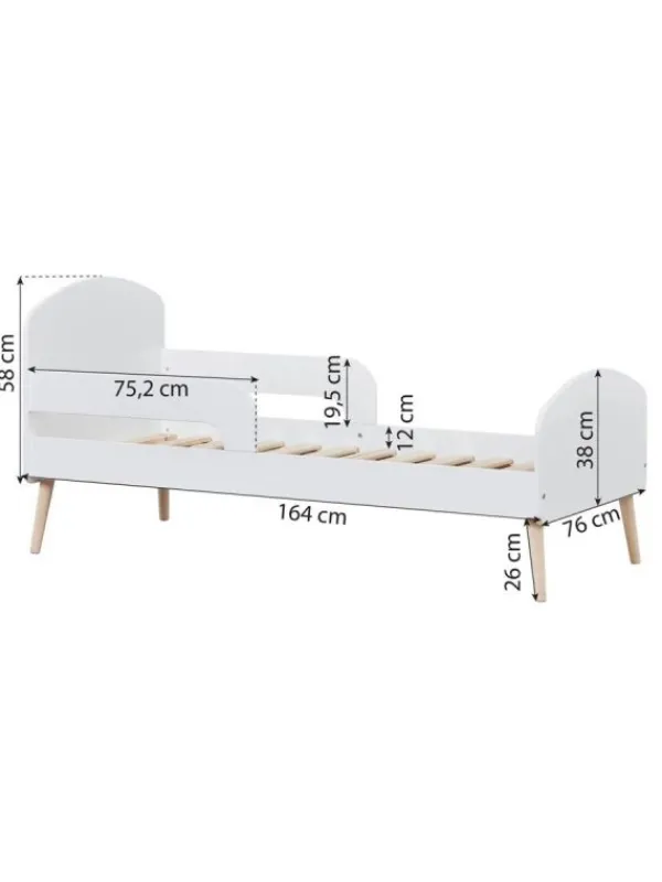 Hoppekids Blend Juniorsänky, 70 x 160 cm - valkoinen