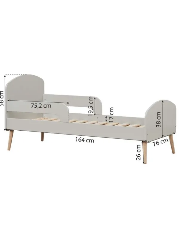 Hoppekids Blend Juniorsänky, 70 x 160 cm - harmaa