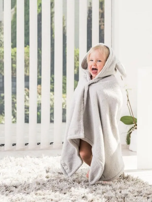 LUINLIVING Luin Living Vauvapyyhe nallenkorvilla 0-5v, Pearl Grey