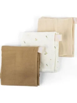 DOOMOO Luomupuuvillainen harso 3-Pack, cream |
