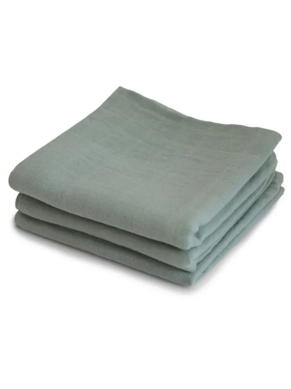MUSHIE Luomupuuvillainen harso 3-Pack, sage |