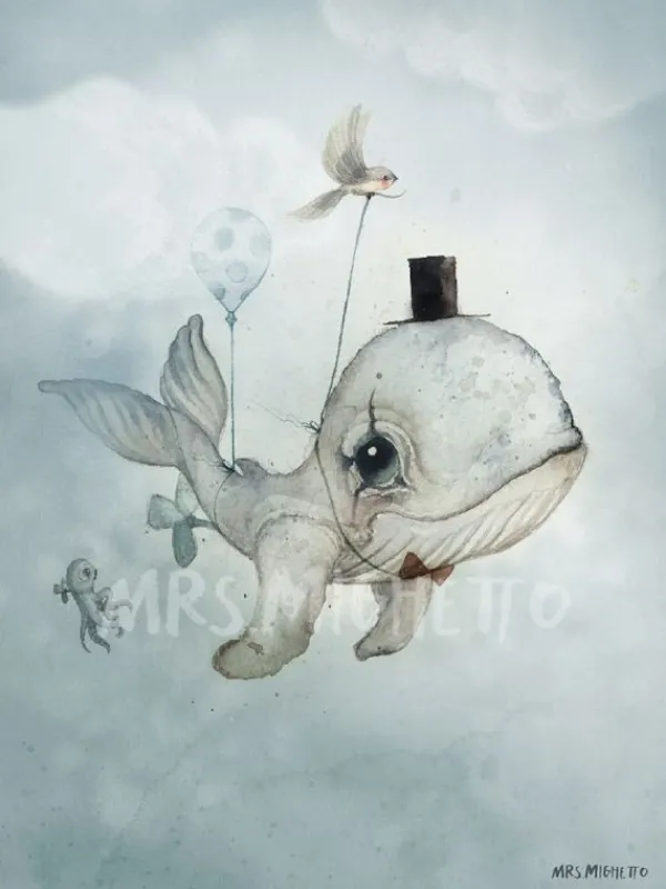 MRS MIGHETTO DEAR WHALIE 50x70