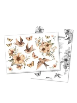 MRS MIGHETTO siirrettävät lasten tatuoinnit, Flowers & Flying Friends