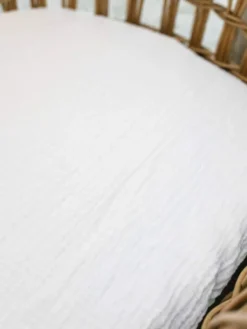 Muotoonommeltu harso aluslakana 60x120cm - Cream