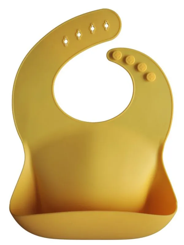 MUSHIE silikoninen ruokalappu (mineral yellow)