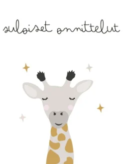 Onnittelukortti kirahvi - suloiset onnittelut
