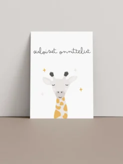 Onnittelukortti kirahvi - suloiset onnittelut