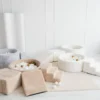 Pehmustettu pallomeri, leikkialusta, liukumäki ja portaat - Teddy Ecru
