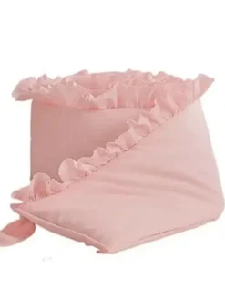 Pinnasängyn reunan suoja röyhelöllä 360cm, dusty pink