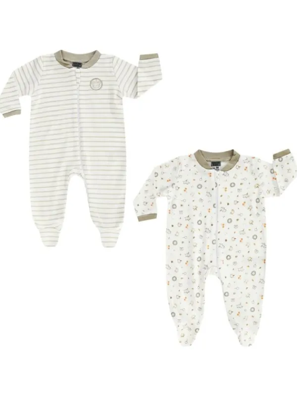 Pitkähihainen vauvan haalari 2-PACK, hiekka | BOLEY