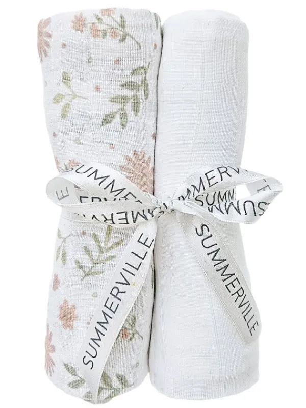 Puuvillainen harsoliina 2kpl 70x70 cm – Blossom