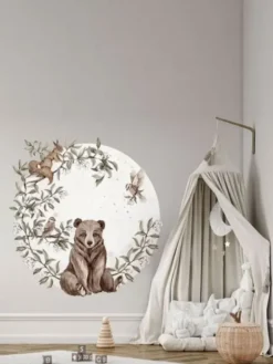 Seinätarra 140cm, Circle Forest Animals 1