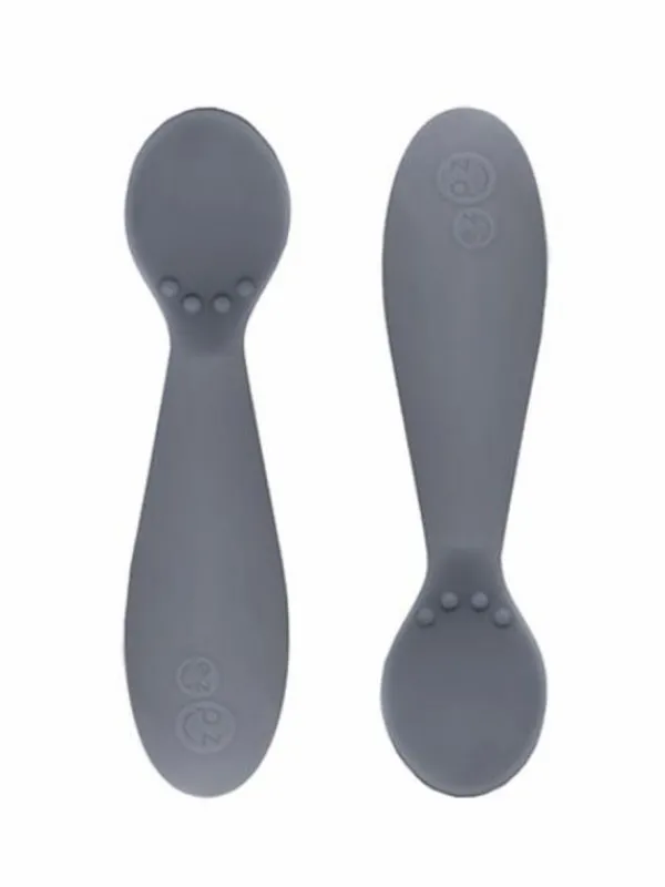 EZPZ Silikoniset Tiny Spoon ensilusikat Twin-Pack, grey |