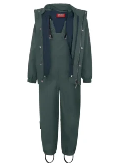 T2HPlain rain set with fleece, green koko