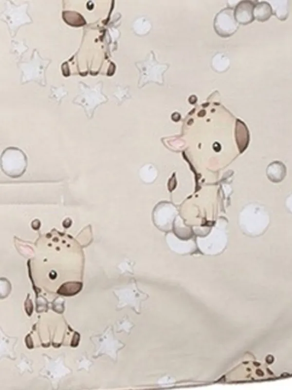 Vauvan turvakaukalon lämpöpussi – Beige velvet and giraffes