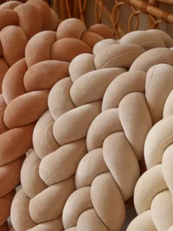 Velvet Palmikko reunasuoja pinnasänkyyn ja juniorisänkyyn - Beige