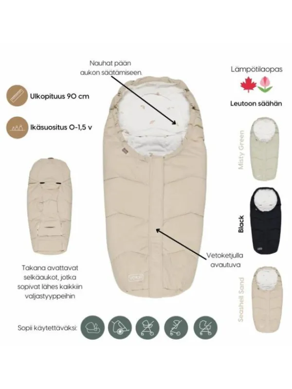 Voksi - Move Light lämpöpussi vauvalle – turvallinen turvakaukaloon, Black